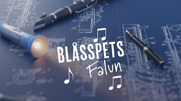 Bild med text Blåsspets Falun.